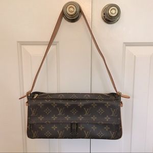 LV rectangular shoulder bag w/ front pockets